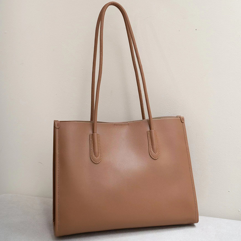 Genuine Leather Bag Women's Tote Bag Commuter Shoulder Bag Large Capacity Large Bag - Image 5