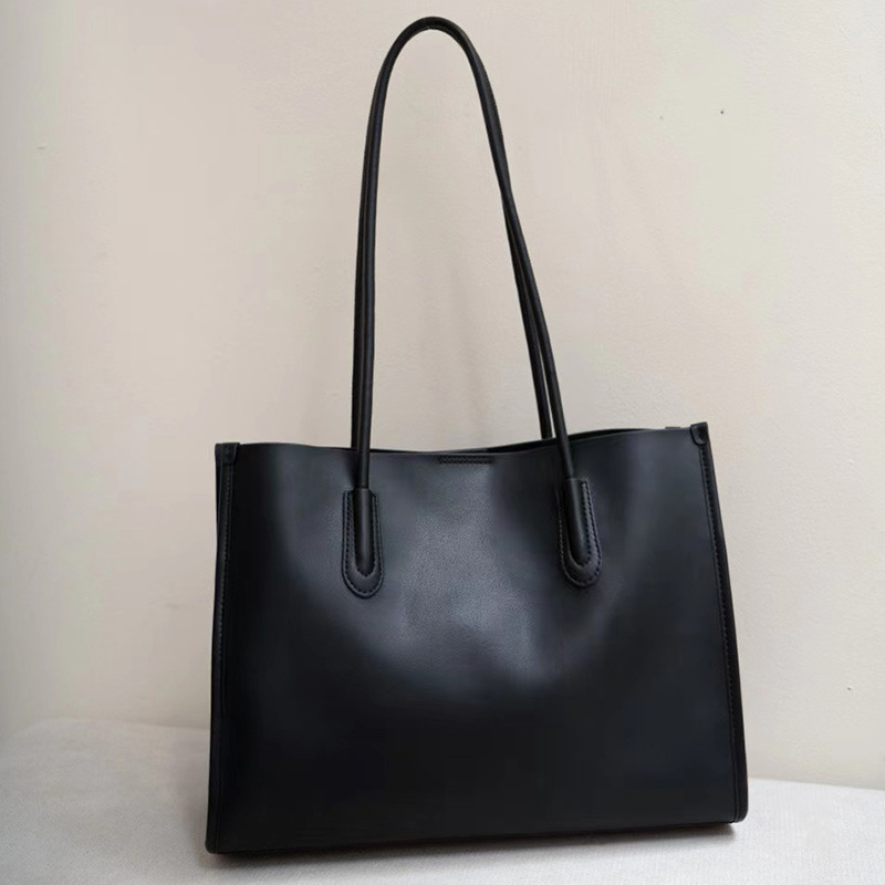 Genuine Leather Bag Women's Tote Bag Commuter Shoulder Bag Large Capacity Large Bag - Image 2