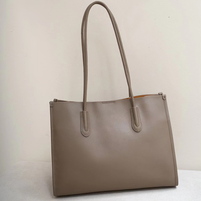 Genuine Leather Bag Women's Tote Bag Commuter Shoulder Bag Large Capacity Large Bag - Image 4